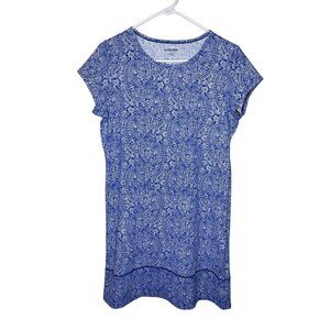 Lands' End Athleisure Dress Blue‎ & White Paisley Size Small Outdoor